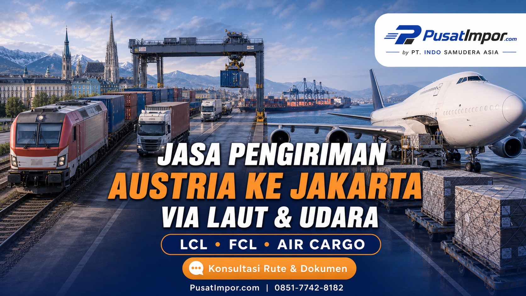Jasa pengiriman barang dari Austria via laut dan udara ke Jakarta - Pusat Impor