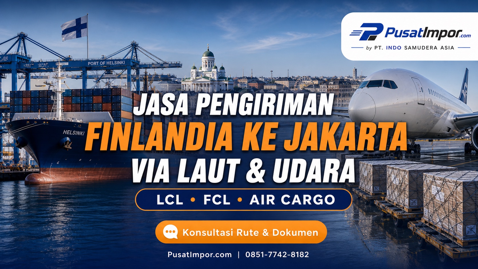 Jasa pengiriman barang dari Finlandia via laut dan udara ke Jakarta - Pusat Impor