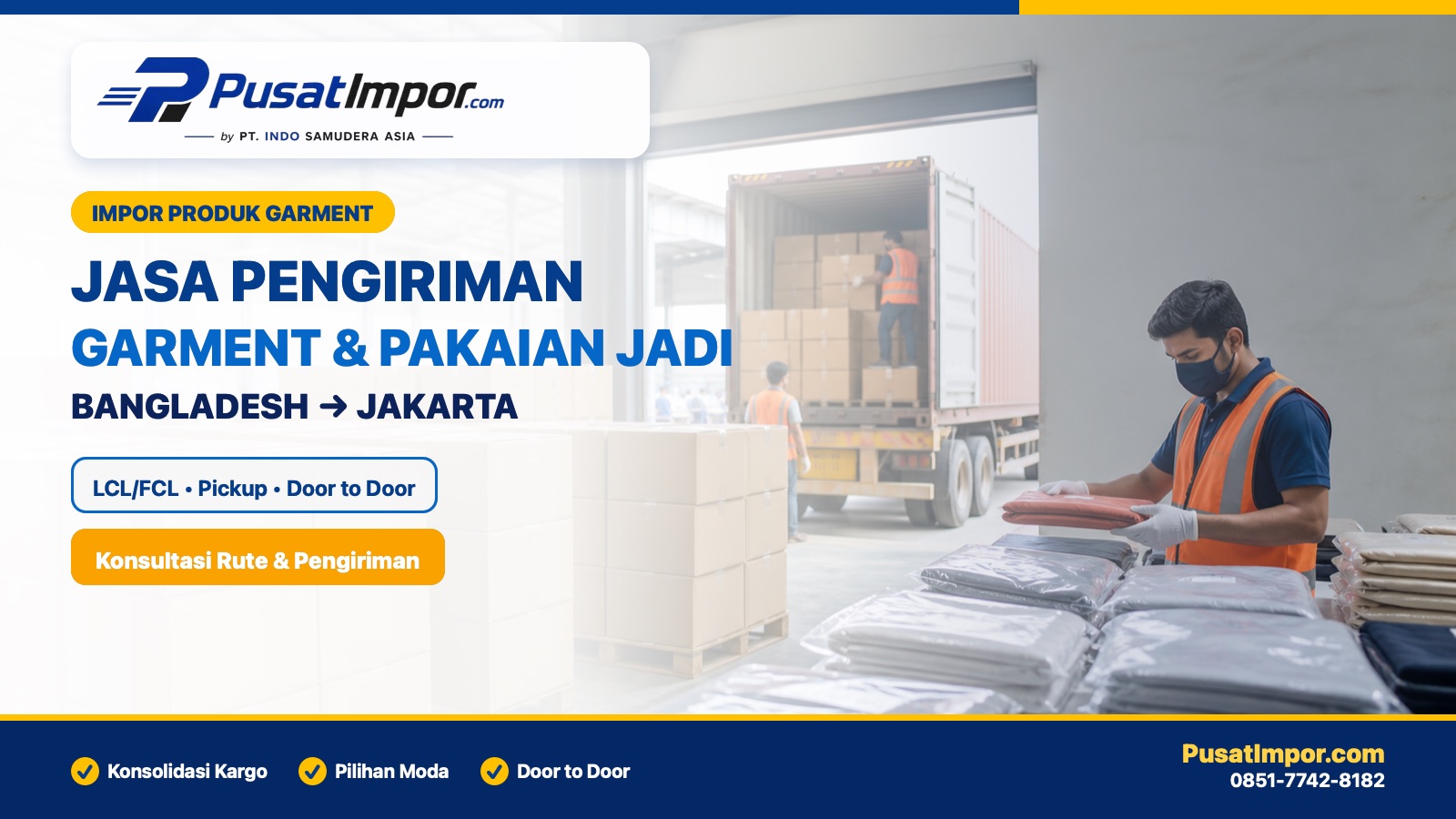 Jasa pengiriman garment dan pakaian jadi dari Bangladesh ke Jakarta