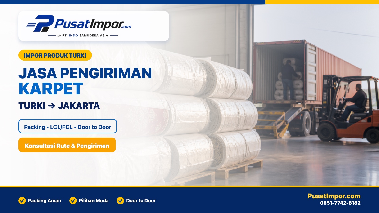 Jasa pengiriman karpet dari Turki ke Jakarta dengan packing ekspor