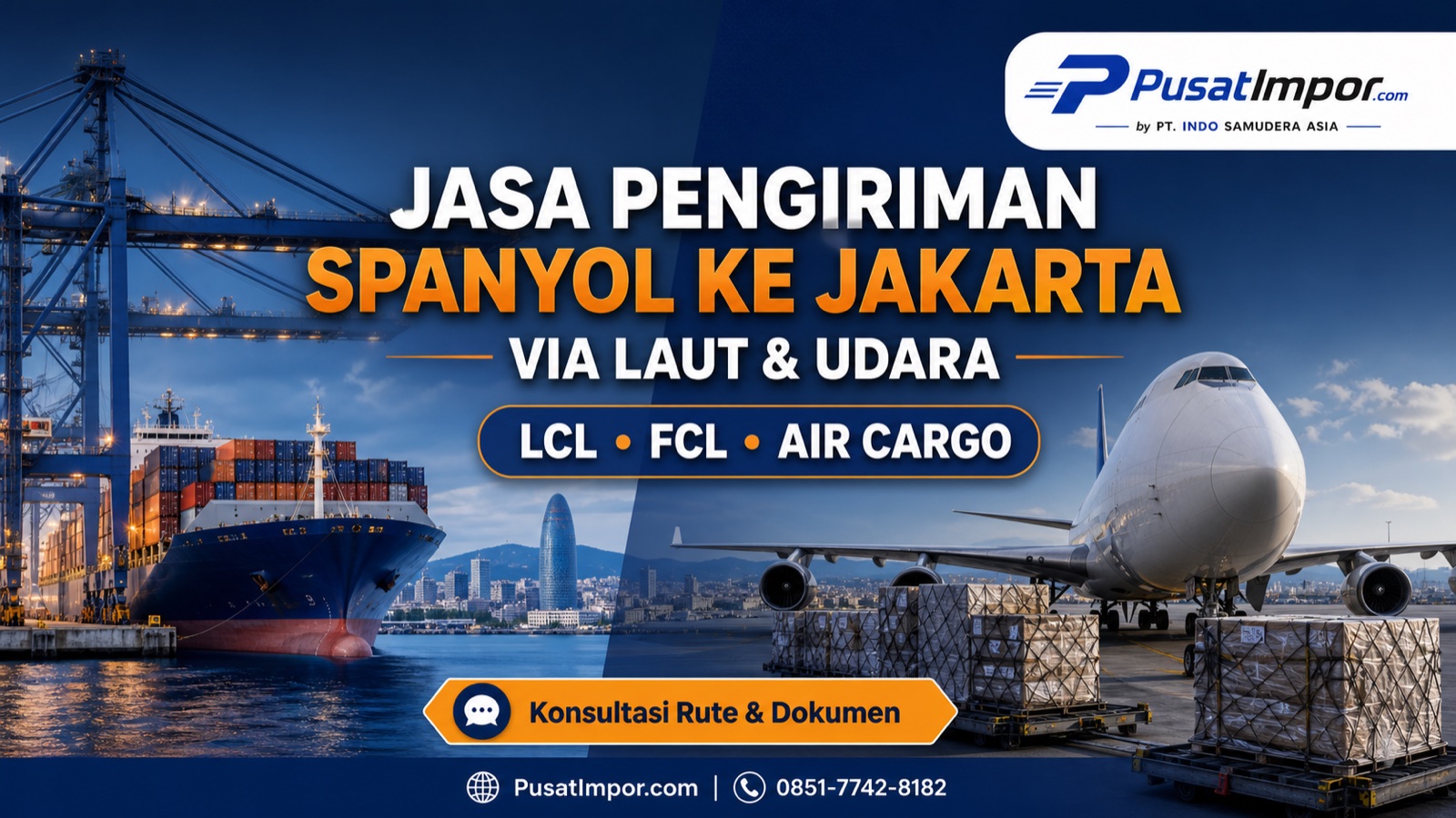 Jasa pengiriman barang dari Spanyol via laut dan udara ke Jakarta - Pusat Impor