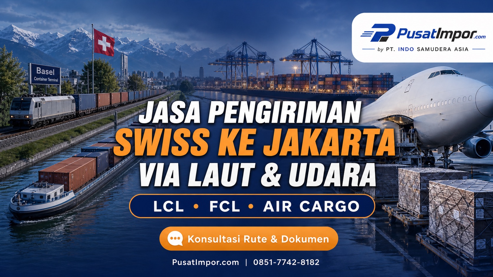 Jasa pengiriman barang dari Swiss via laut dan udara ke Jakarta - Pusat Impor