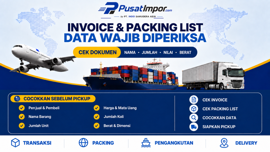 Infografik data invoice dan packing list impor yang wajib diperiksa