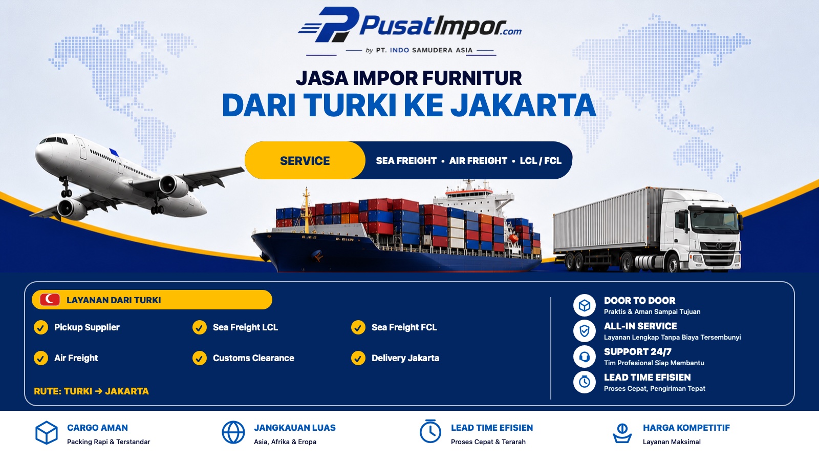 Jasa Impor Furnitur dari Turki ke Jakarta — Pusat Impor