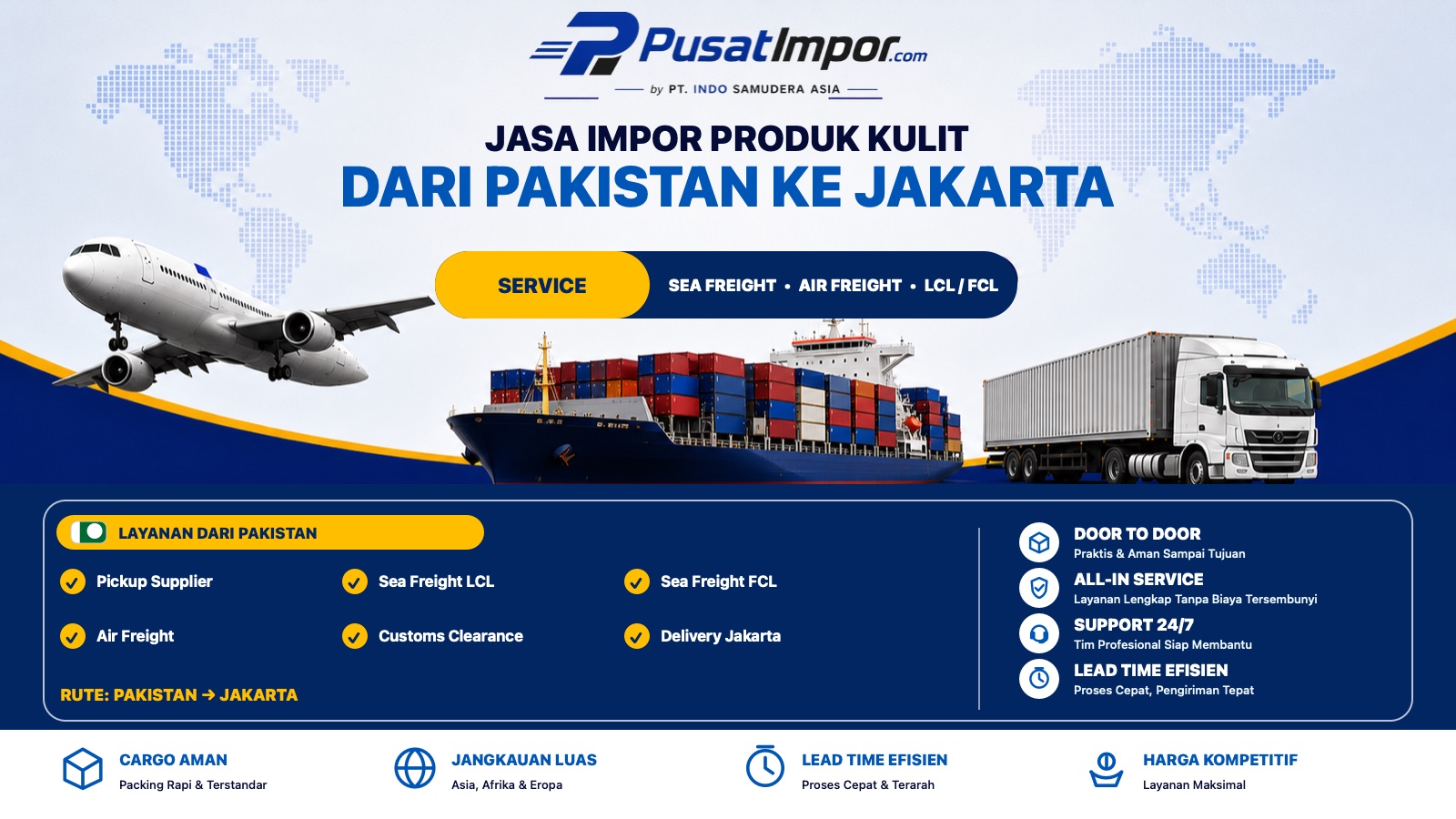 Jasa Impor Produk Kulit dari Pakistan ke Jakarta — Pusat Impor